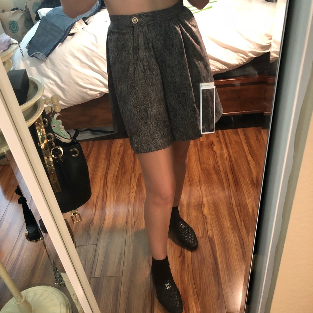 Silence + Noise Grey Printed Skirt